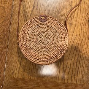 Rattan crossbody purse